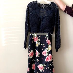 Mermaid two piece prom dress